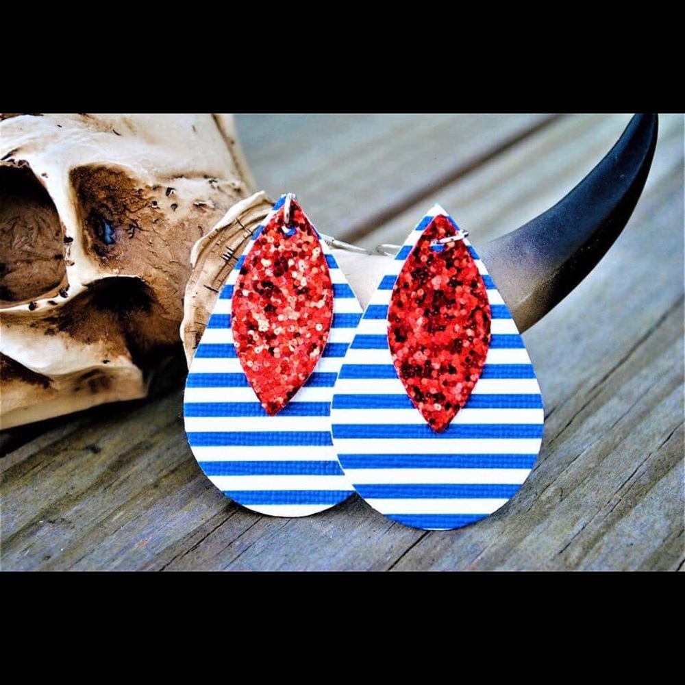 Double stack tear drop earrings